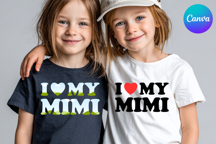 I LOVE MY MIMI Canva Frame Heart Logo Valentine