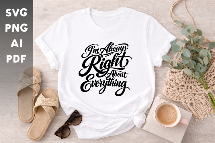 Im Always Right About Everything SVG | Funny Quote SVG