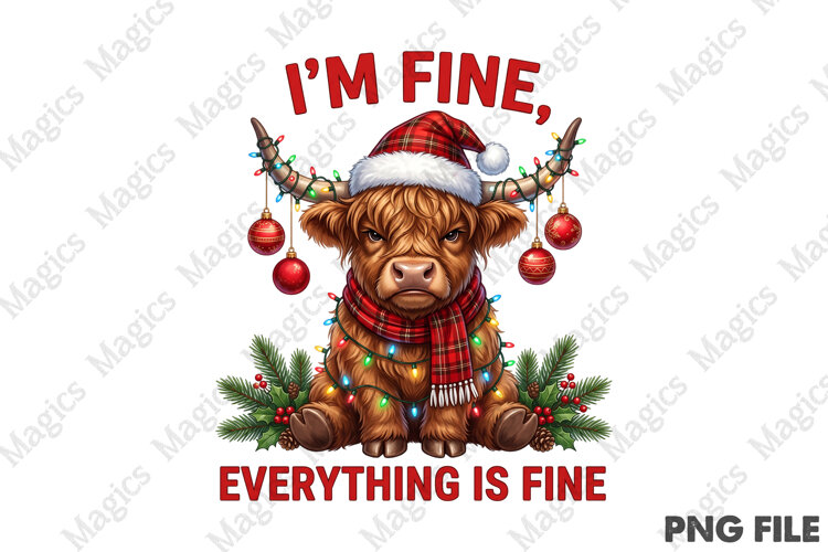 I'm Fine Everything is Fine Christmas PNG example image 1