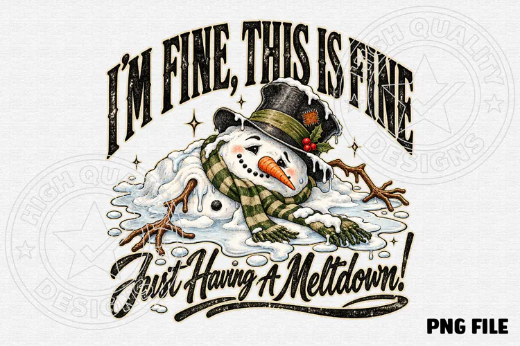 I’m Fine, This Is Fine Funny Christmas Meltdown Snowman