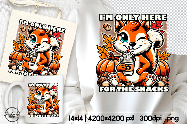 Sarcastic fall sublimation designs, Squirrel png