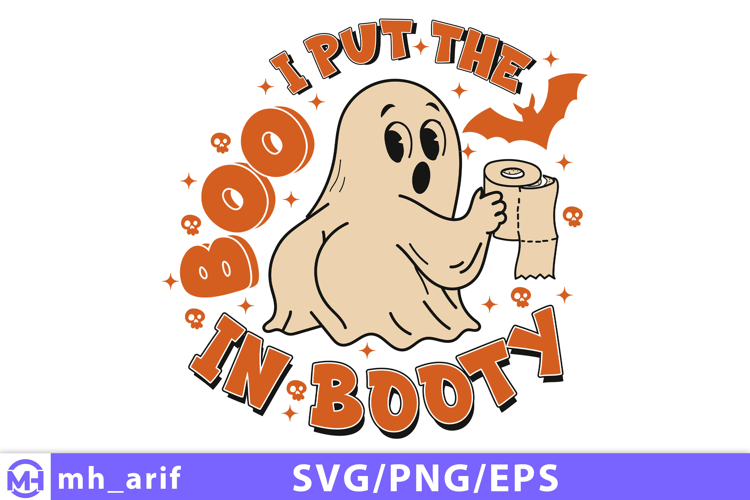 I Put the Boo in Booty Halloween SVG PNG T-shirt Design