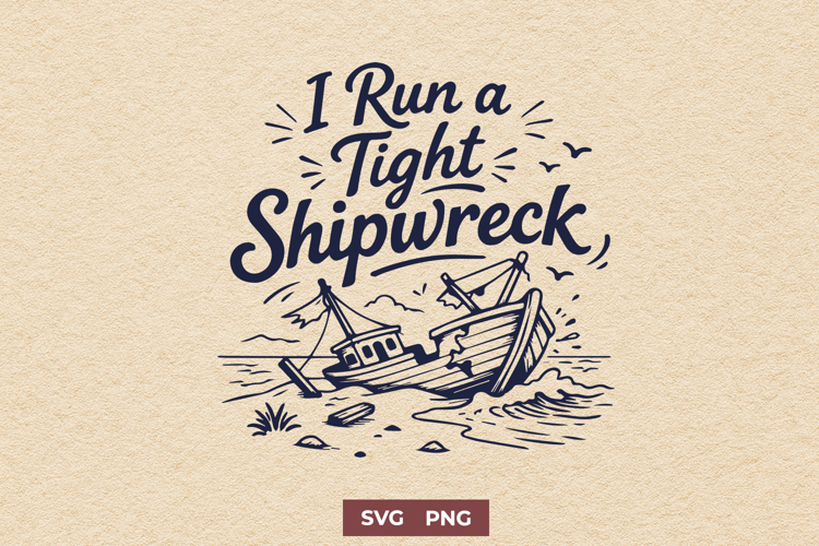 I Run A Tight Shipwreck SVG - Funny Mom PNG - Sarcastic Art