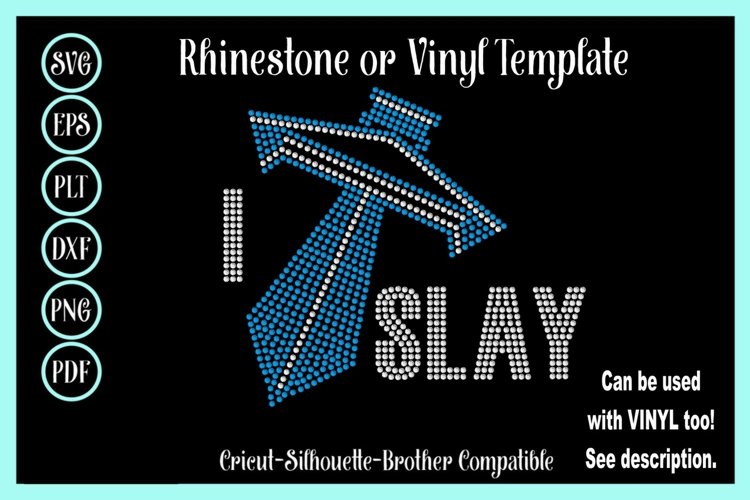 Diva - I Slay Rhinestone or Vinyl SVG Shirt Template example image 1