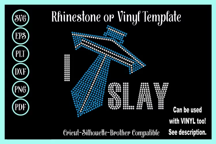 Diva - I Slay Rhinestone or Vinyl SVG Shirt Template