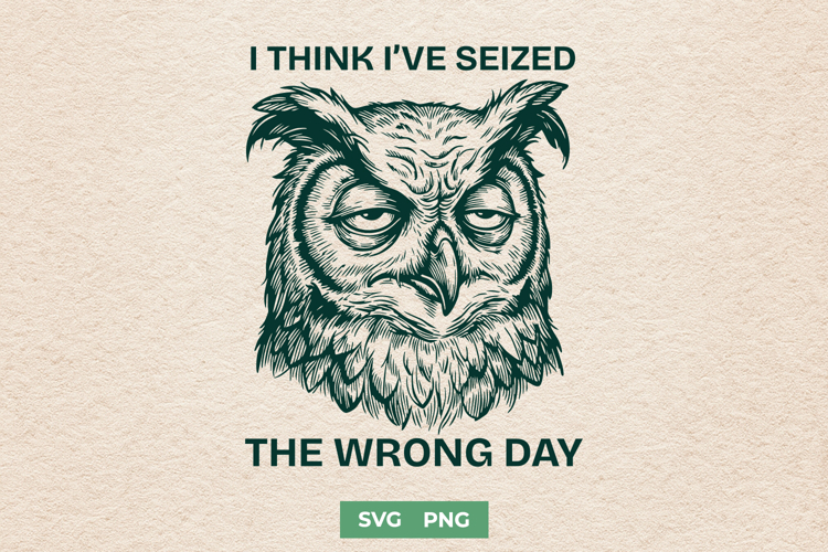 I Think I’ve Seized The Wrong Day SVG - Funny Owl PNG Print
