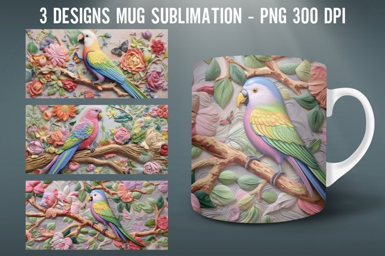 3D Eden Bird Mug Wrap Sublimation Designs example image 1