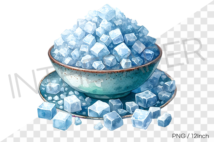 Finely crushed ice piled high on a blue saucer PNG Clipart