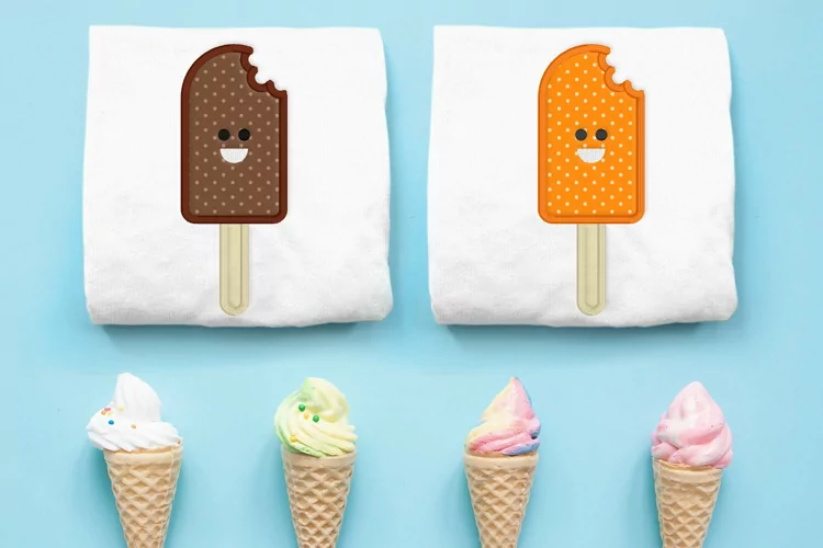 Happy Ice Cream Bar Popsicle Applique Embroidery Design
