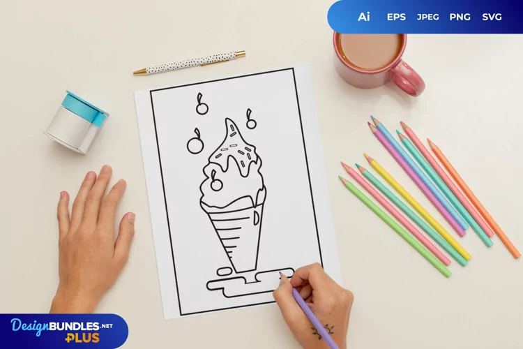 Ice Cream Coloring Page