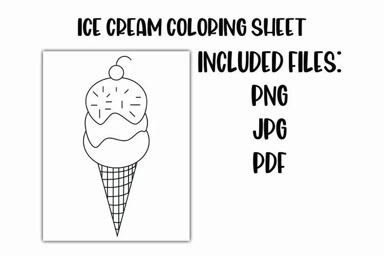 Ice Cream Cone Coloring Sheet
