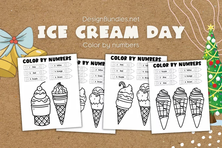 Ice Cream Day Color by Numbers Educational Activity