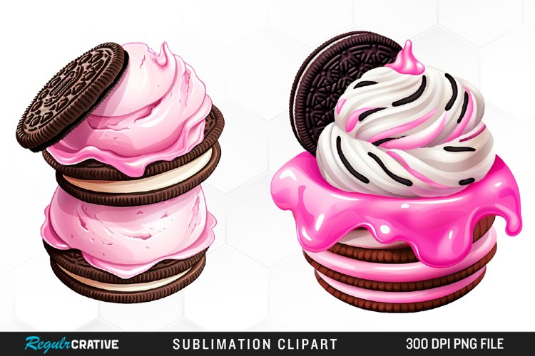 Ice Cream Watercolor Clipart example image 1