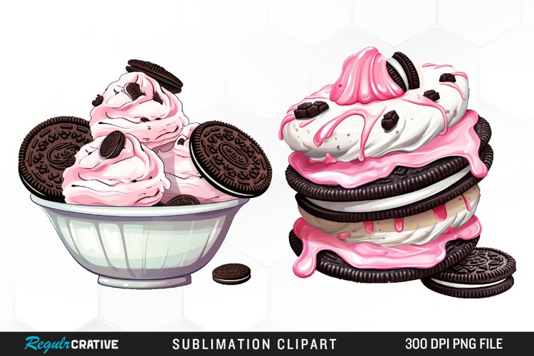 Ice Cream Watercolor Clipart example image 1