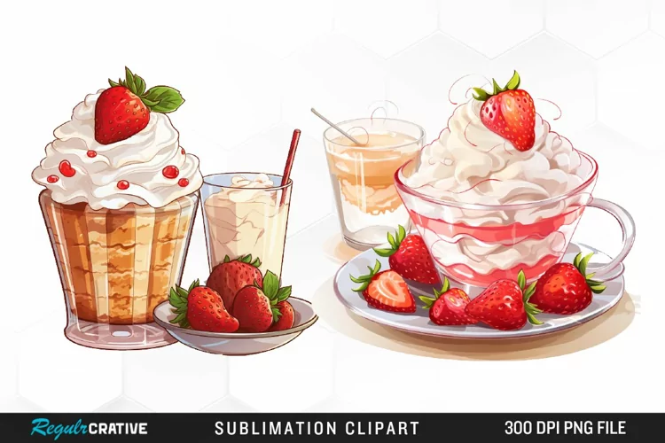 Ice Cream Watercolor Clipart