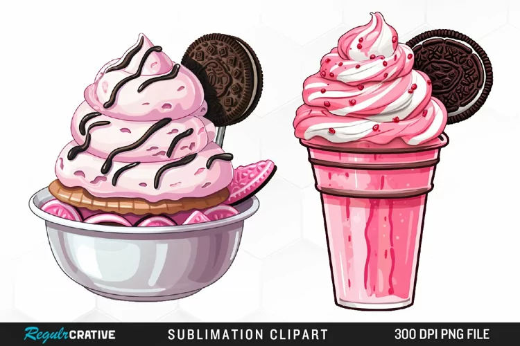 Ice Cream Watercolor Clipart