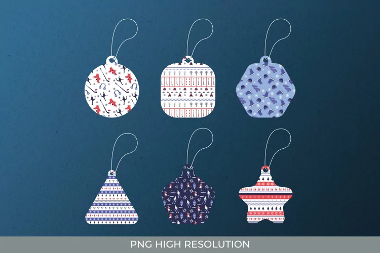 Ice Skating Patterned Shaped Tag