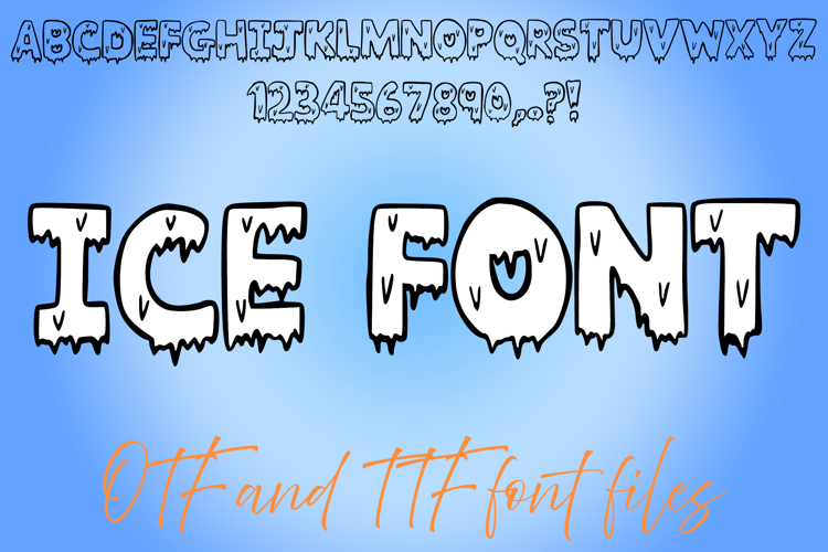 Ice Frozen Frost Water Typeface Text ABC Lettering Font OTF