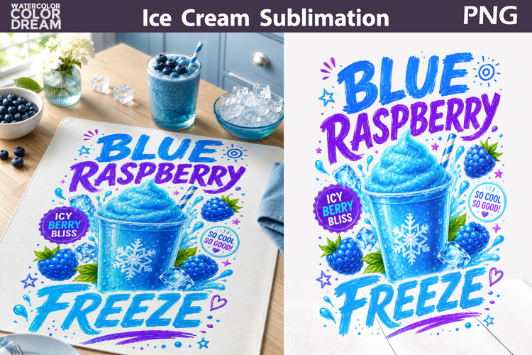Blue Raspberry Ice Cream | Summer Sublimation