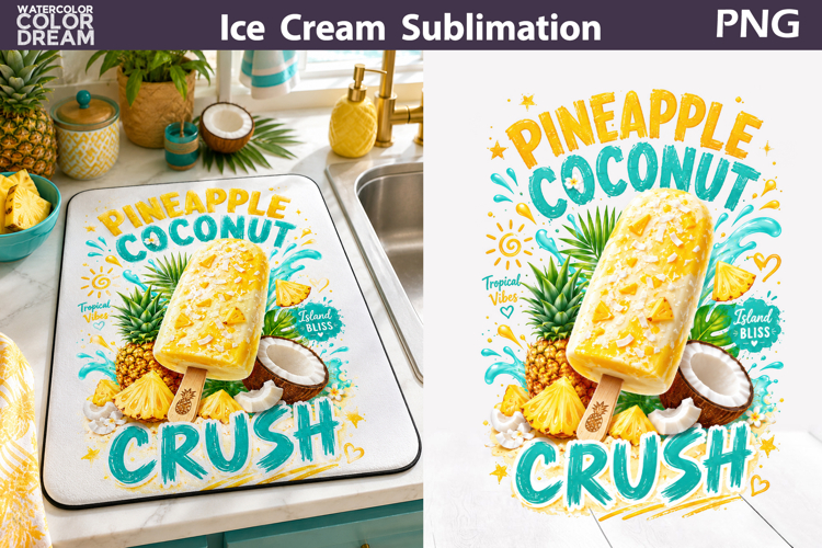 Pineapple Coconut Ice Cream | Tropical Summer Sublimation