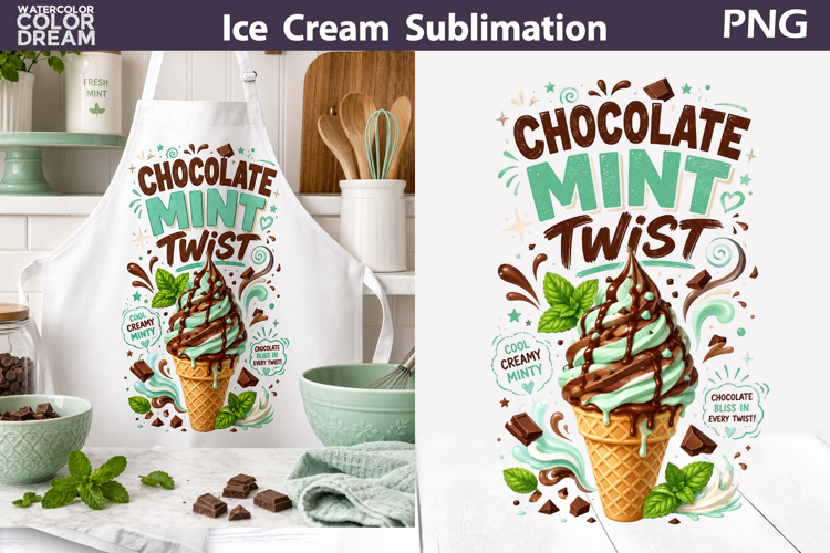 Chocolate Mint Twist | Ice Cream Sublimation