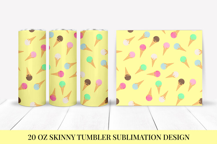 Ice Cream Tumbler Sublimation Wrap. Summer Tumbler PNG 02 example image 1