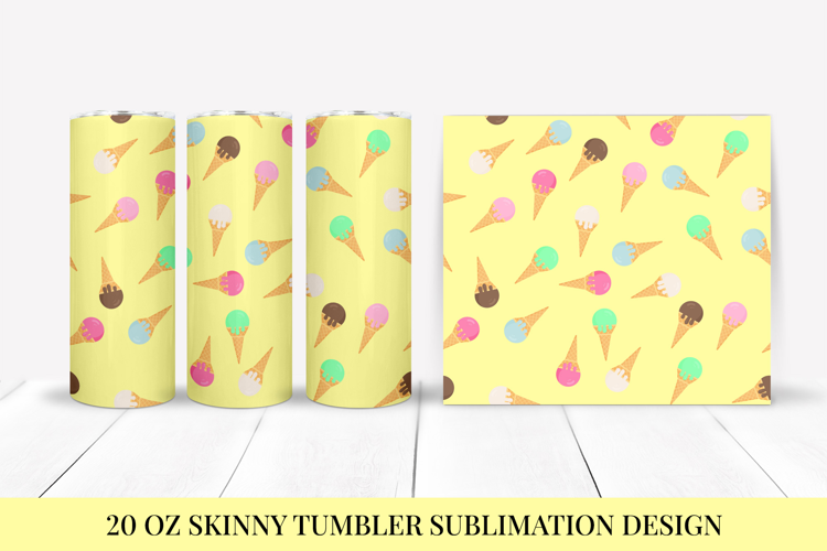 Ice Cream Tumbler Sublimation Wrap. Summer Tumbler PNG 02