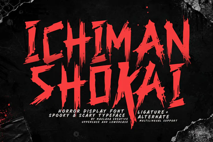 Ichiman Shokai Horror Display Font Spooky Scary