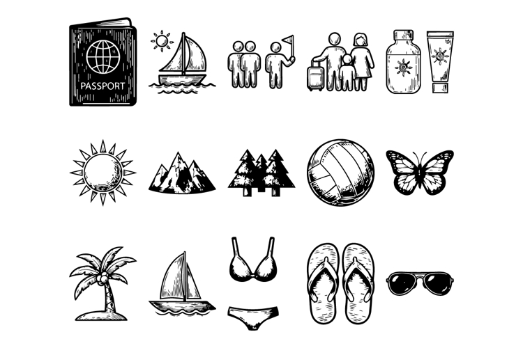 15 Icon Pack Bundle Summer Travel