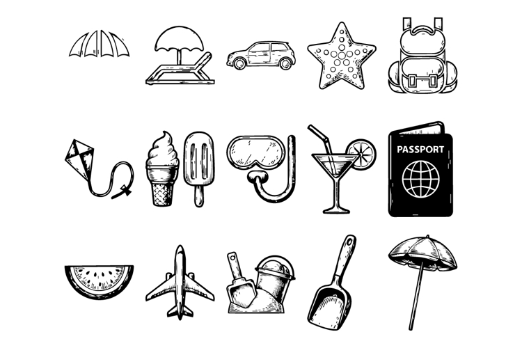 15 Icon Pack Bundle Summer Travel