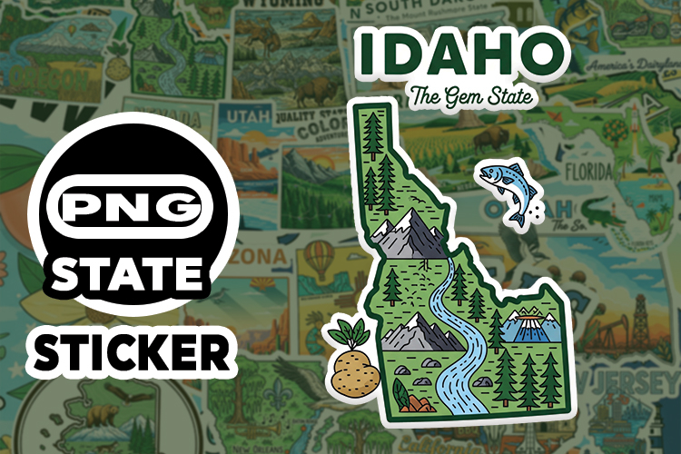 Idaho Sticker PNG SVG | State Outline Decal File |