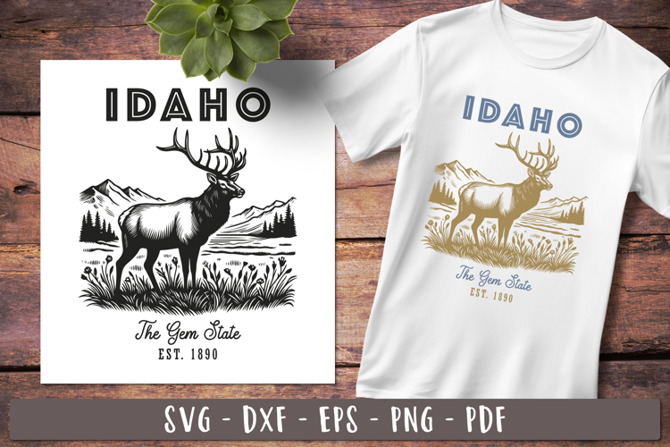 Idaho svg | Vintage United states design