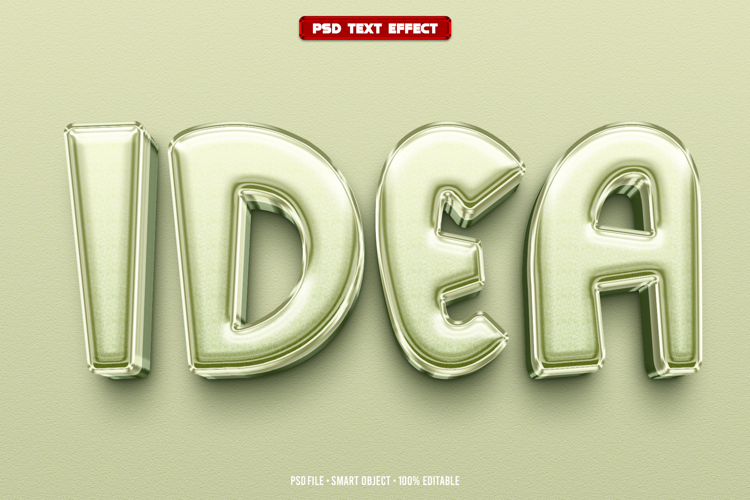 Idea 3D editable text effect
