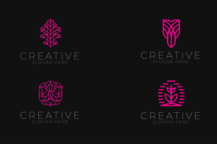 Set of Abstract Botanical Logos example image 1