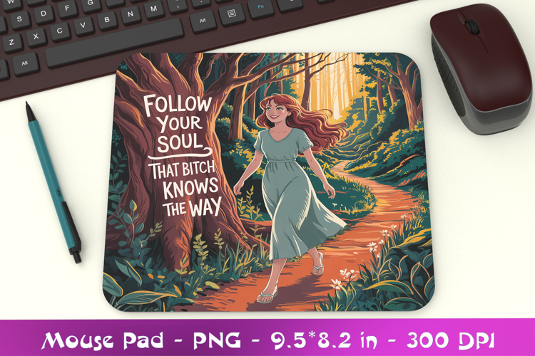 Girl Motivation Mousepad Sublimation PNG