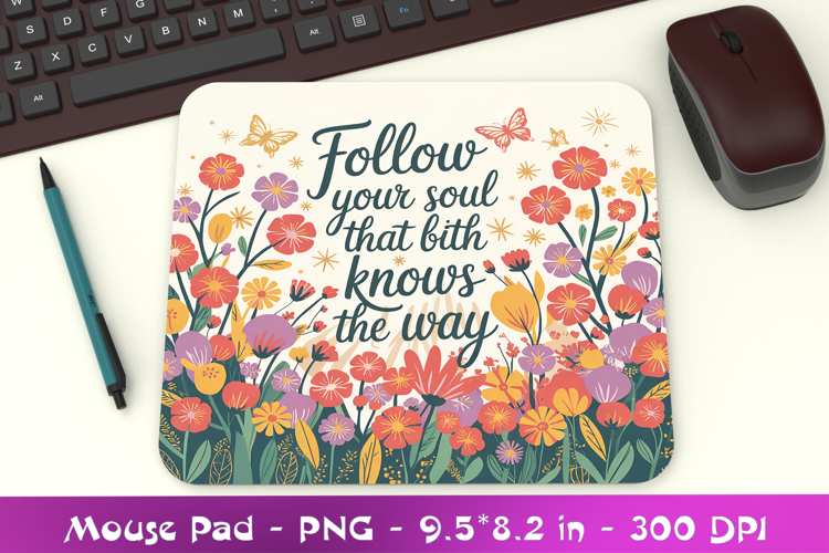 Follow your soul Inspiration Mousepad Sublimation PNG