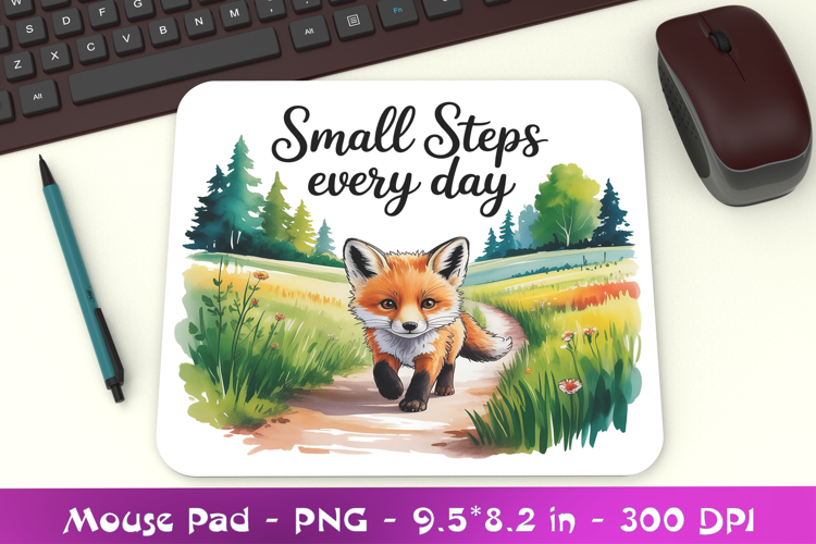 Fox Motivation Mousepad Sublimation PNG