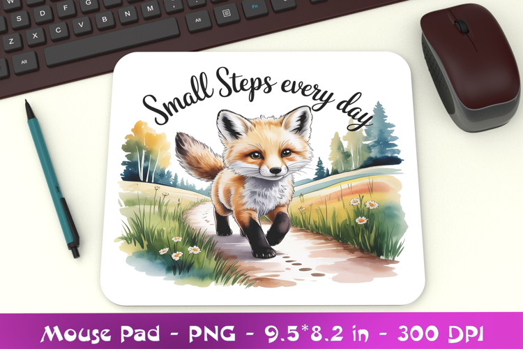 Road Fox Mousepad Sublimation PNG
