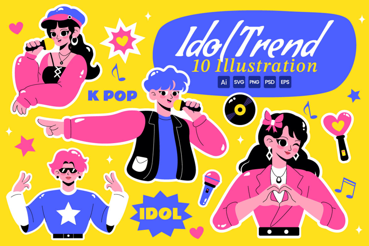 10 K-pop Idol Trend Illustration