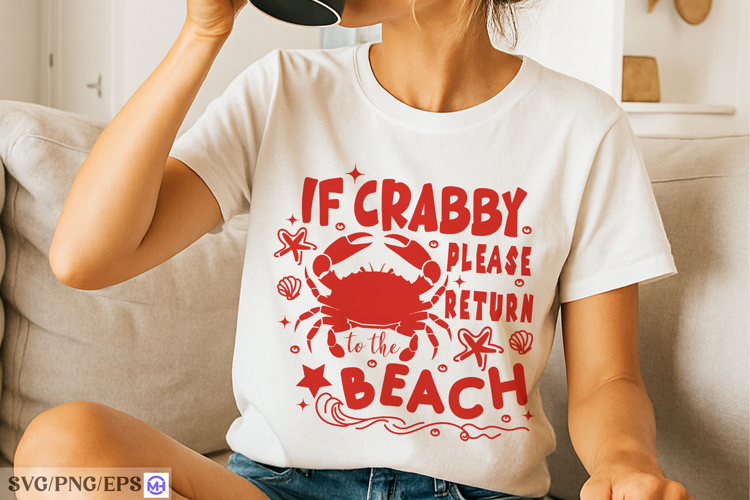 Crab Summer Graphic Beach Vibes Nautical SVG PNG Design