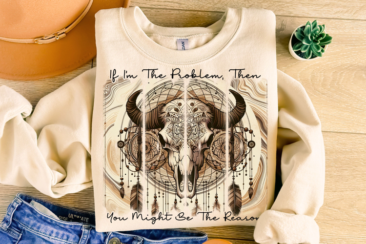 Boho Cow Skull PNG, Country PNG, Western PNG, Bull Skull PNG