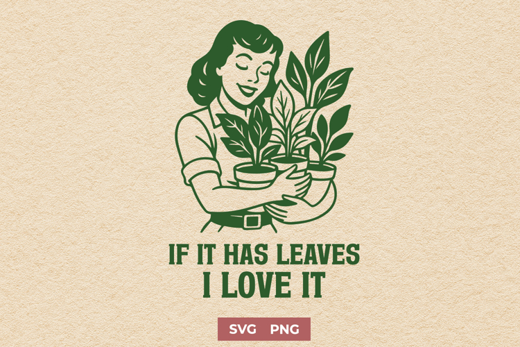 Plant Mom SVG PNG | Leafy Plant Lover Quote | Indoor Jungle