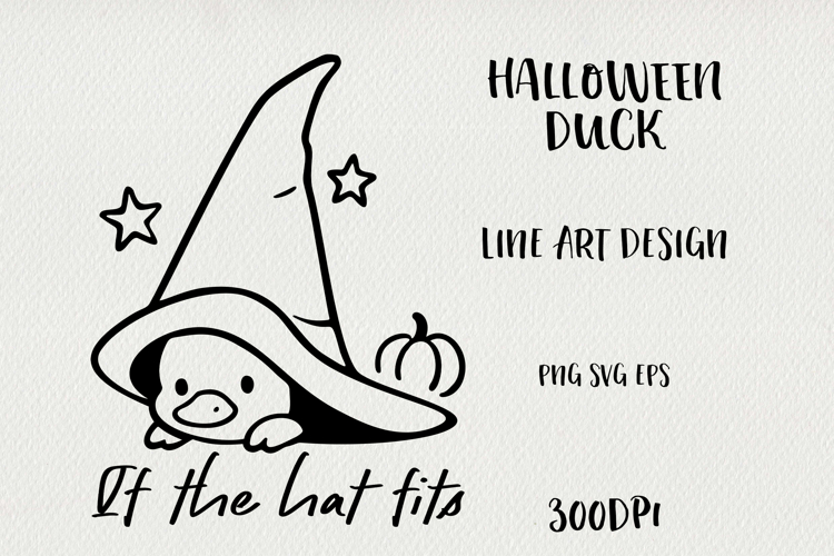 Line Art Cute Halloween Duck | EPS, SVG, PNG