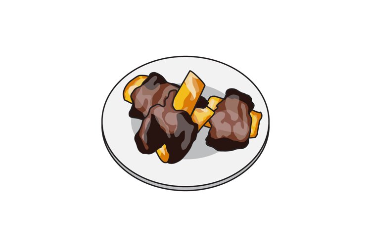 Iga bakar indonesia street food illustration graphic