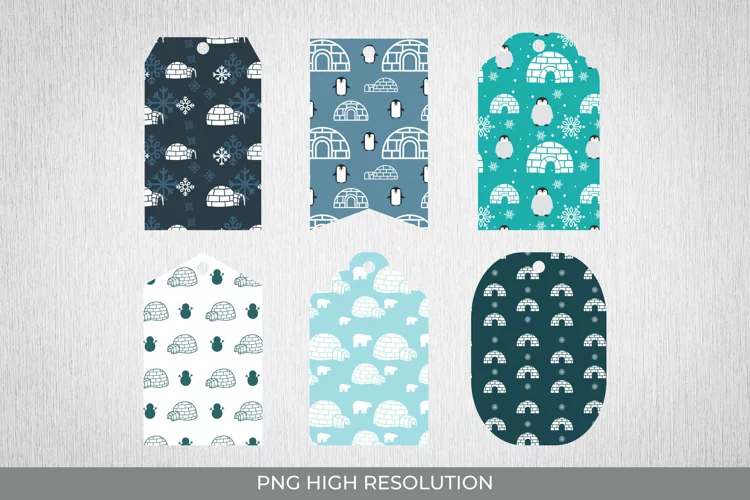 Igloo Patterned Shaped Tag