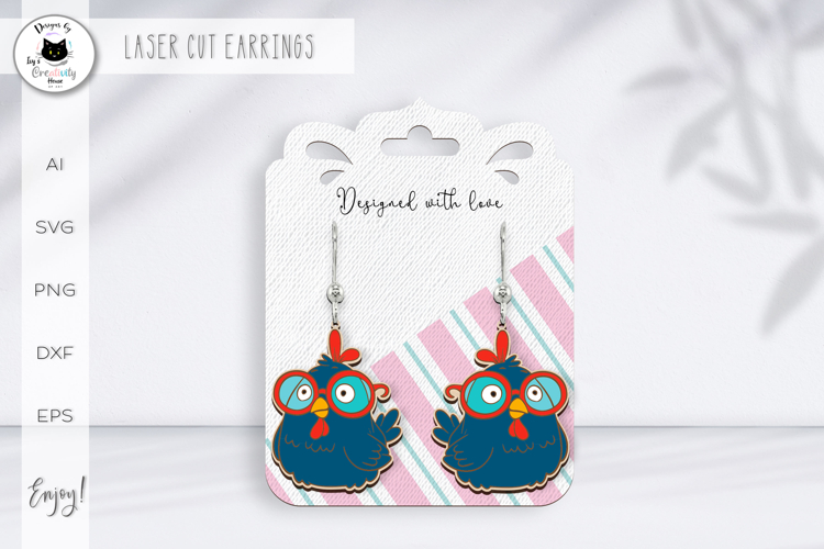Funny Easter Earrings Laser Cut | Spring Earrings