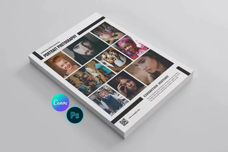 Photography Exhibition Flyer Template. Canva & Psd