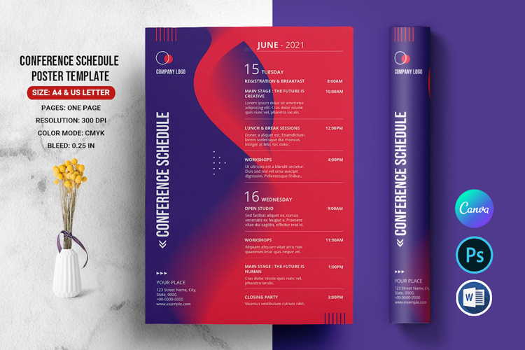 Conference Schedule Flyer Template