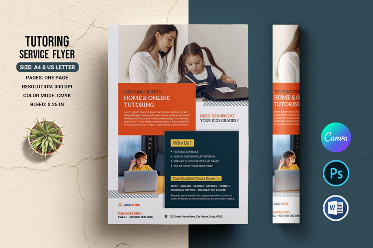 Tutoring Service Flyer Template, Canva