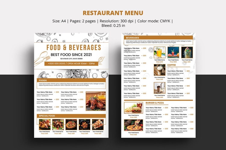 Restaurant Menu Flyer Template